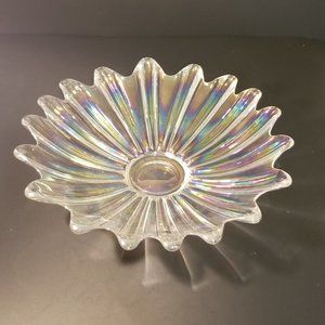 FEDERAL GLASS 11.5" IRIDESCENT STARBURST CONSOLE DISH